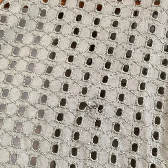 By Anthropologie Collared Eyelet Duster One Size‎ Olive Green - Picture 7 of 8